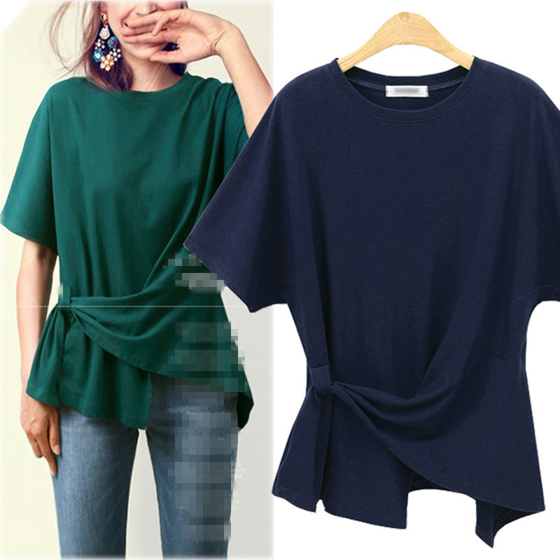 Womens Plus Size Short Sleeve T Shirt Casual Loose Fit Round Neck Fashionable Design Summer Wear OEM Available