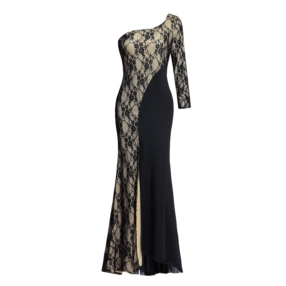 Lace Sexy Evening Dress Long Split Skirt Elegant Design Comfortable Fit Perfect for Parties and Special Occasions