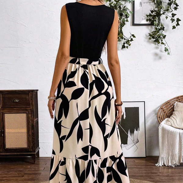 Elegant Color Block Sleeveless Dress for Women Spring Summer Fashion Perfect for Casual or Formal Occasions Wholesale