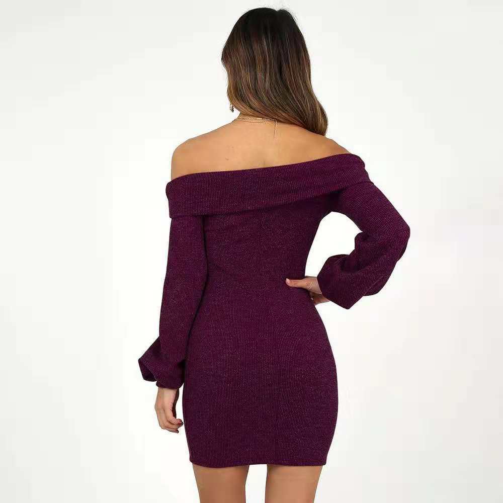 Off Shoulder Lantern Sleeve Dress Sexy Backless Design Available in 6 Colors Wholesale Supply low MOQ