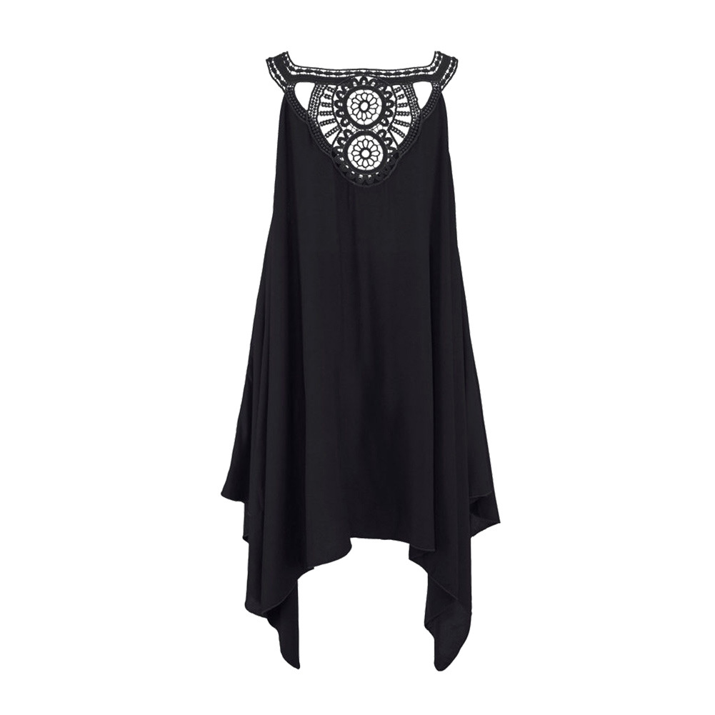 Sleeveless Dress Summer Solid Color Mid Length V Neck Loose Fit Casual Wear Wholesale Available