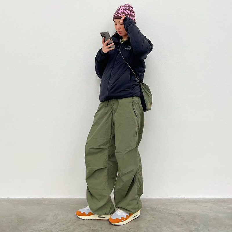 Plus Size Casual Wide Leg Trousers Solid Color Drawstring Loose Fit Street Style for Fall Wholesale Available