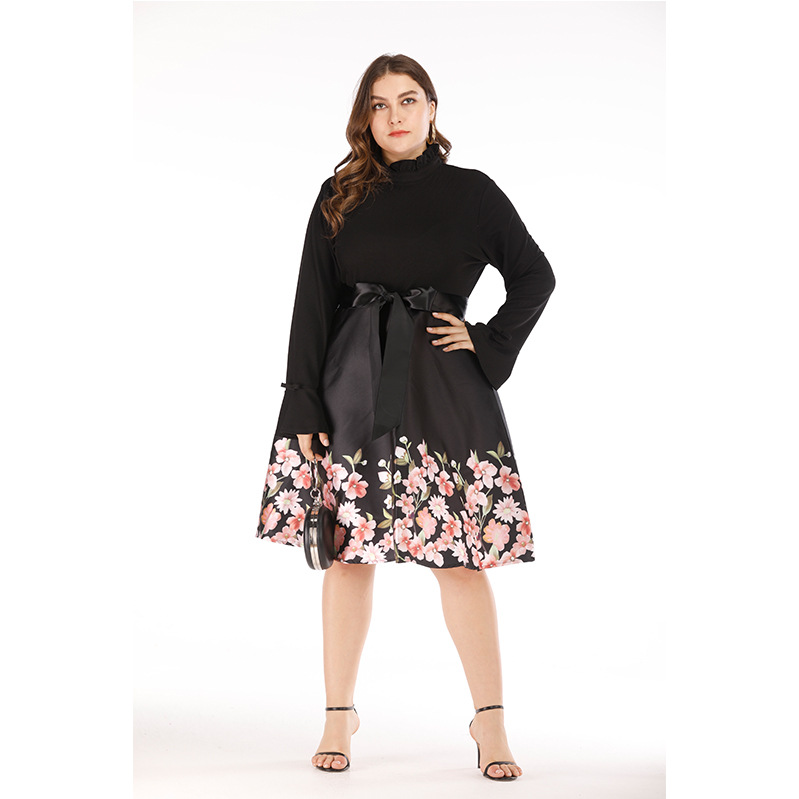 Vintage Style Womens Long Sleeve High Neck Maxi Dress Summer Collection Elegant Design Retro Aesthetic Wholesale