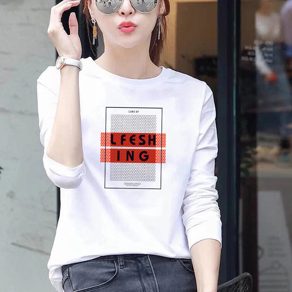 Womens Loose Fit Round Neck Long Sleeve T Shirt 95 Cotton Floral Print Plus Size Casual Spring Wear Wholesale
