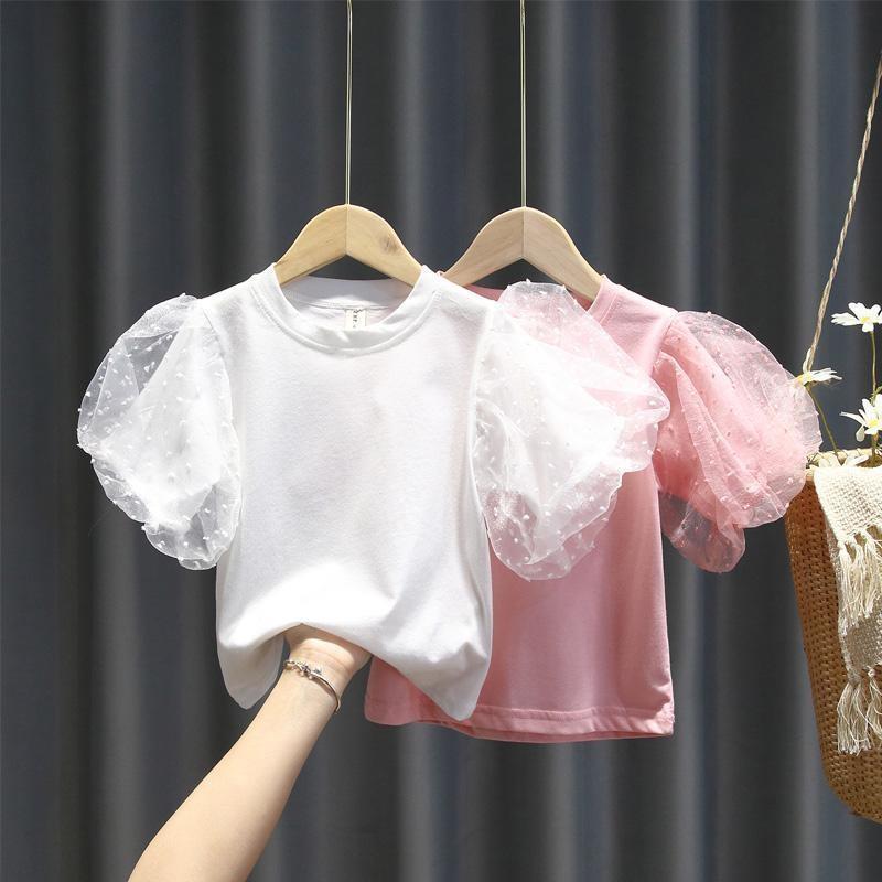 Girls Short Sleeve T Shirt Puff Sleeve Design Soft Fabric Summer Style Perfect for Casual Wear Wholesale Available