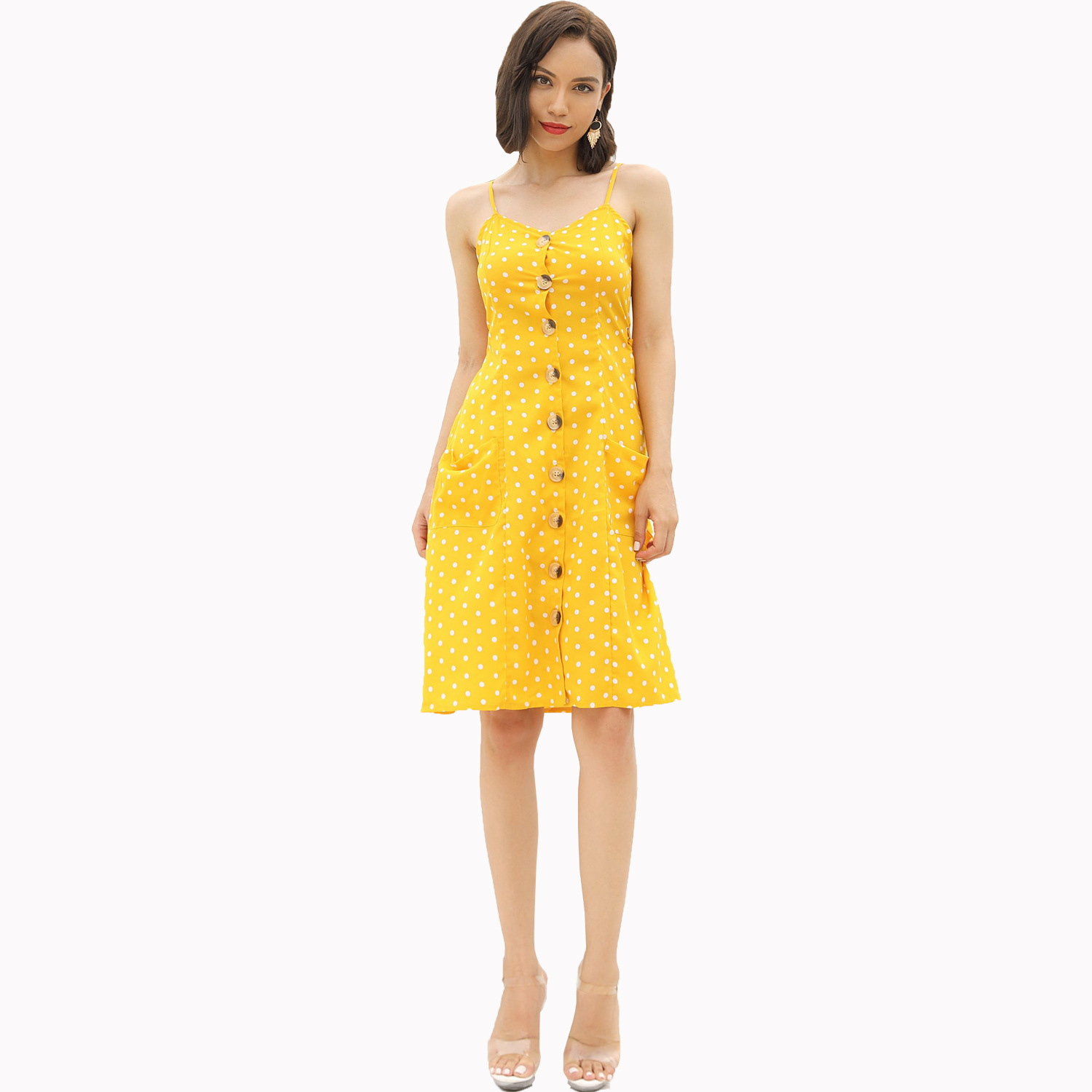 Polka Dot Slip Dress Sexy Lightweight Vacation Ready Summer Fashion for Women Wholesale Available