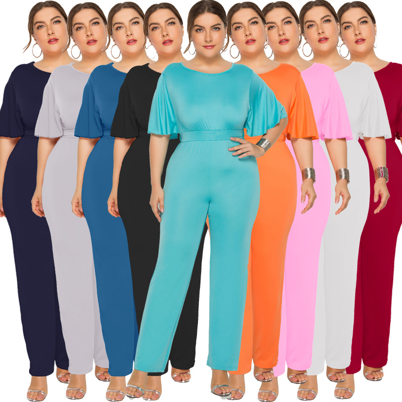 Plus Size Womens Jumpsuit 9 Colors Loose Fit Fashionable Design Casual or Party Wear Wholesale Available