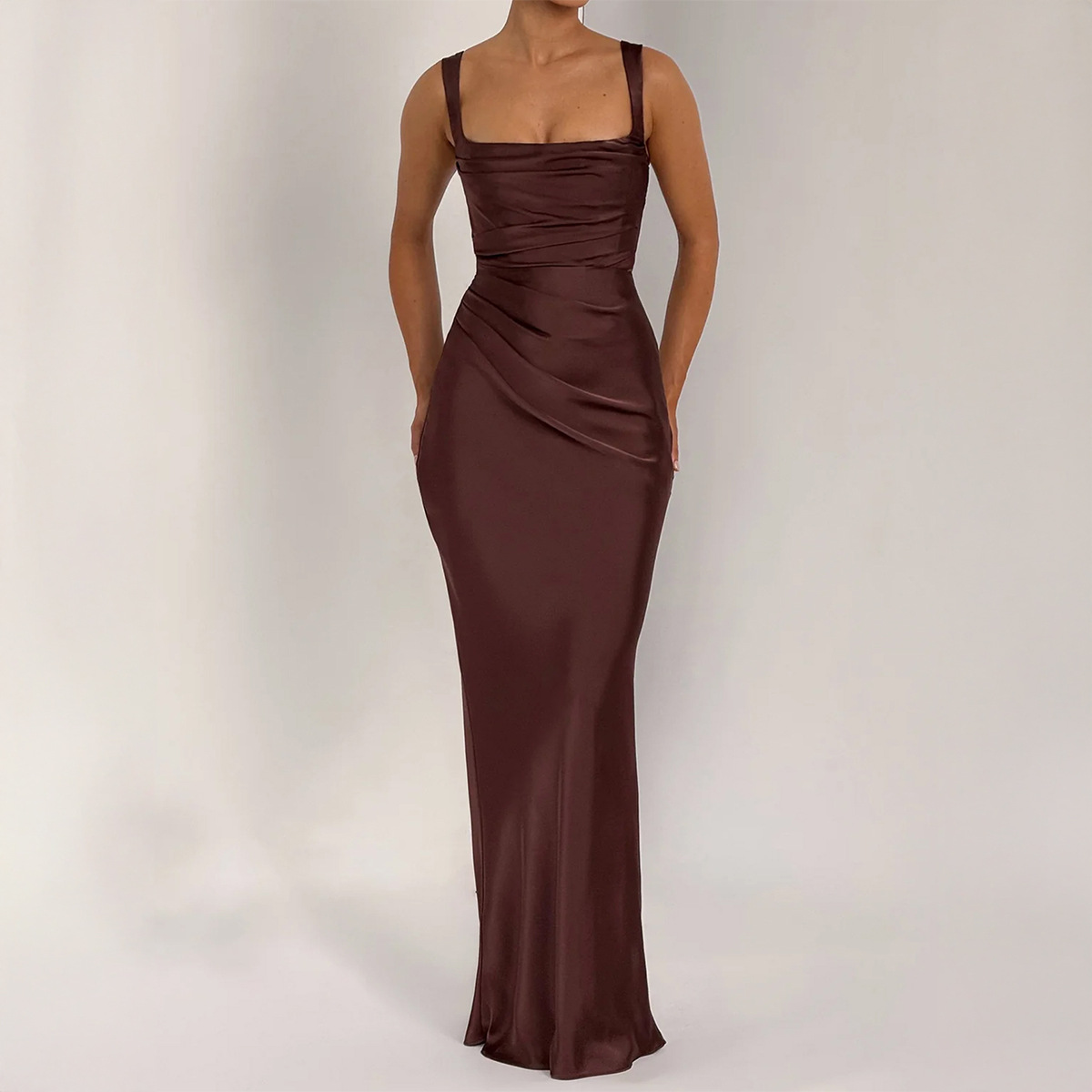 Elegant Sleeveless Bodycon Long Dress for Women Autumn Winter