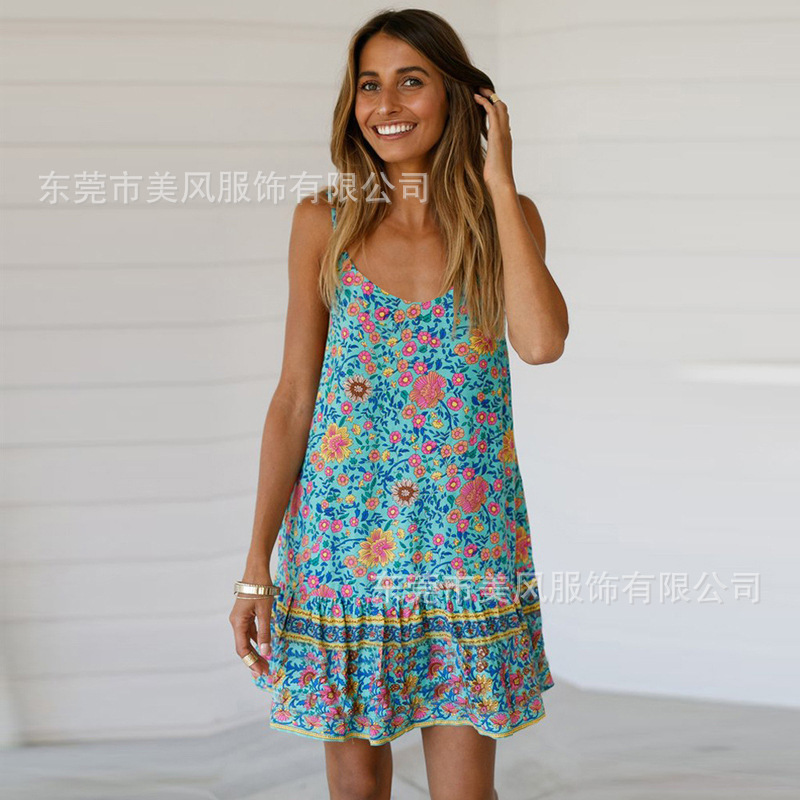 Spring Fashion Womens A Line Dress Sleeveless Round Neck Flowy Design Casual Streetwear Wholesale Available