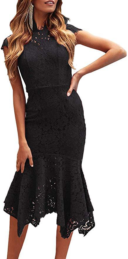 Vintage Lace Floral Sleeveless High Neck Mermaid Dress Autumn Winter Cocktail Evening Gown Elegant Party Wear Wholesale