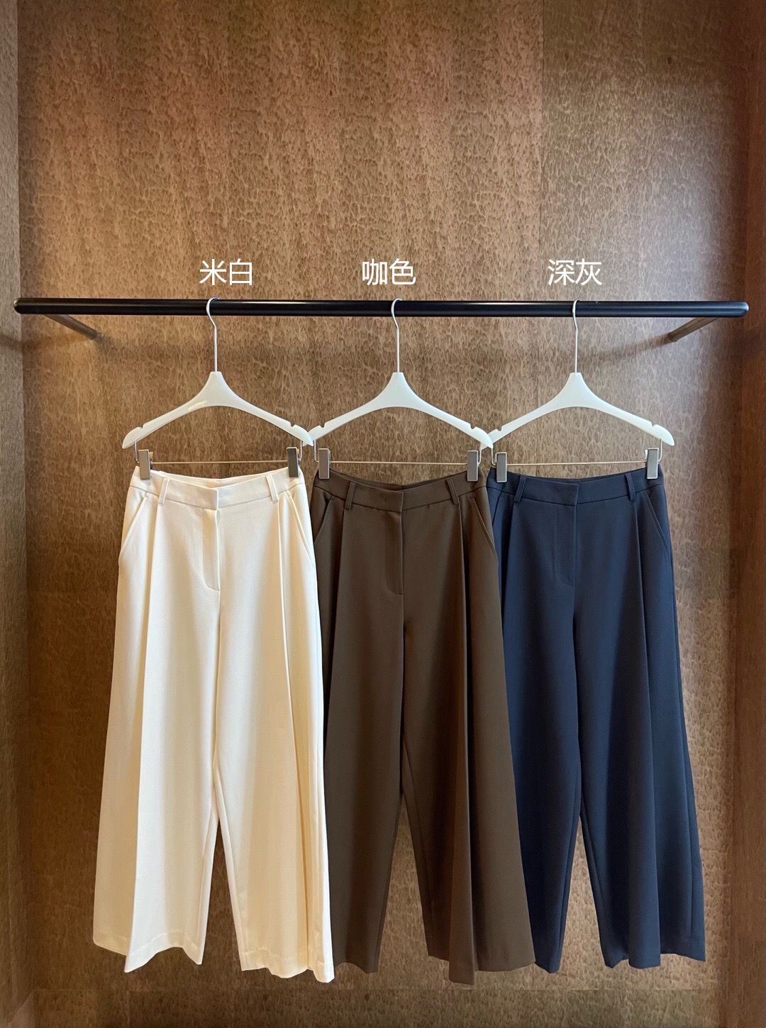 Wide Leg Casual Trousers for Women Long Length Mid Low Waist 3D Draping Design Autumn Wear Wholesale Available
