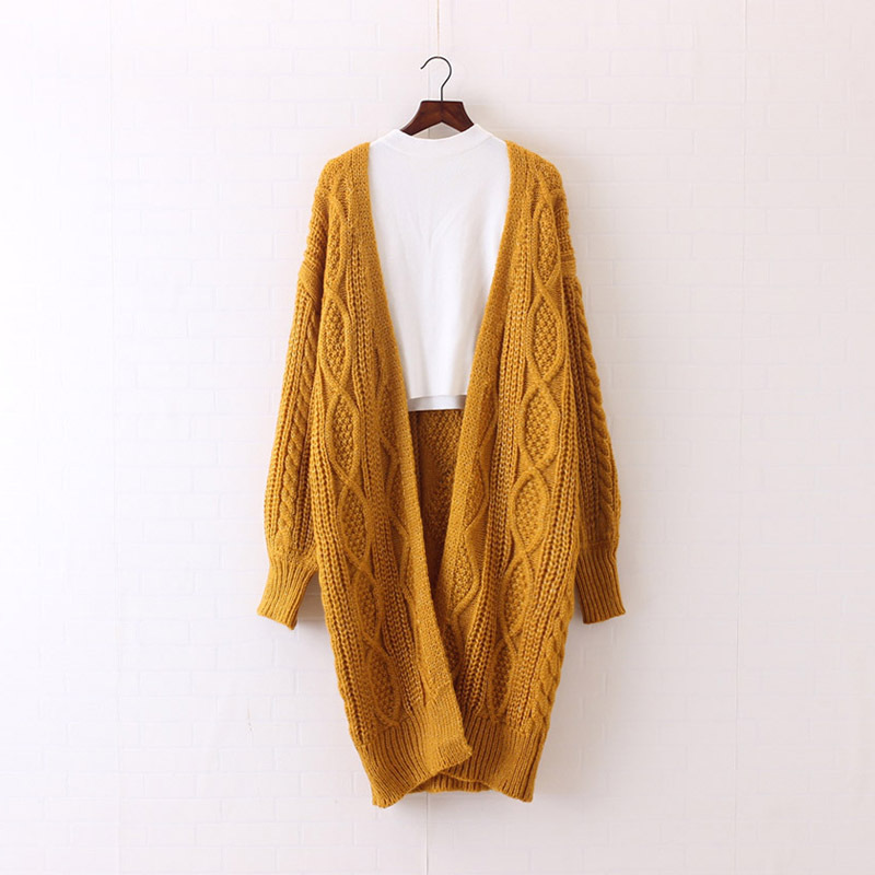 Long Oversized Chunky Knit Sweater Womens Pullover with Puff Sleeves Cable Knit Design Plus Size Warm for Fall