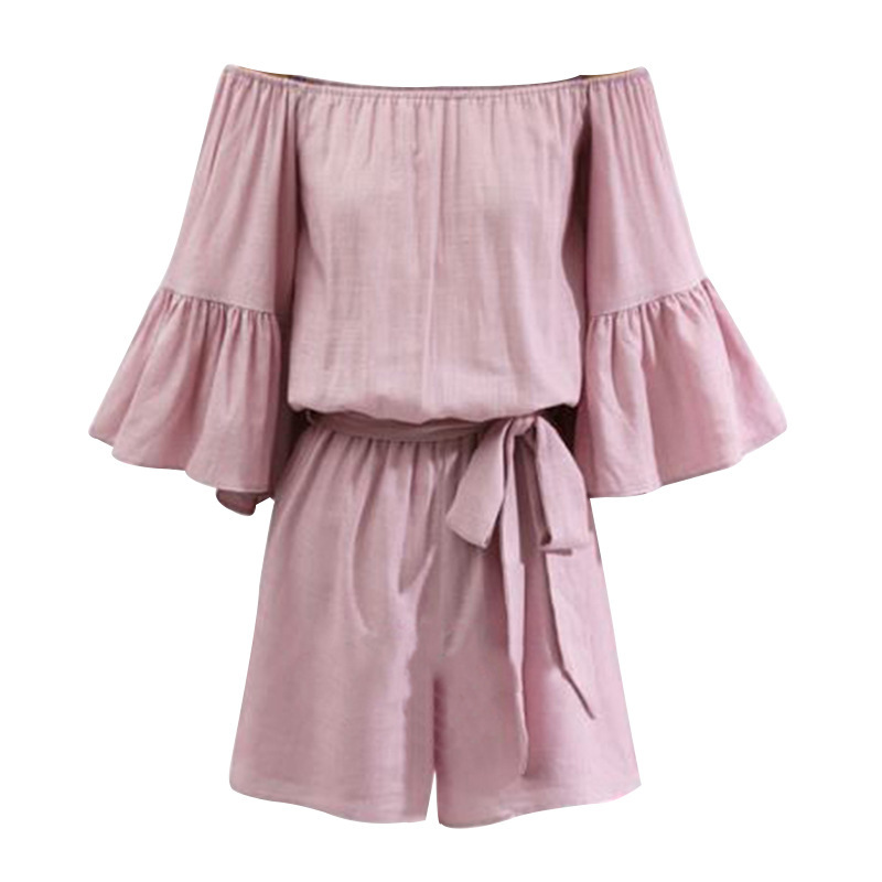 Summer Fashion Ruffled Jumpsuit Off Shoulder Plus Size Elegant Design Perfect for Parties and Casual Outings