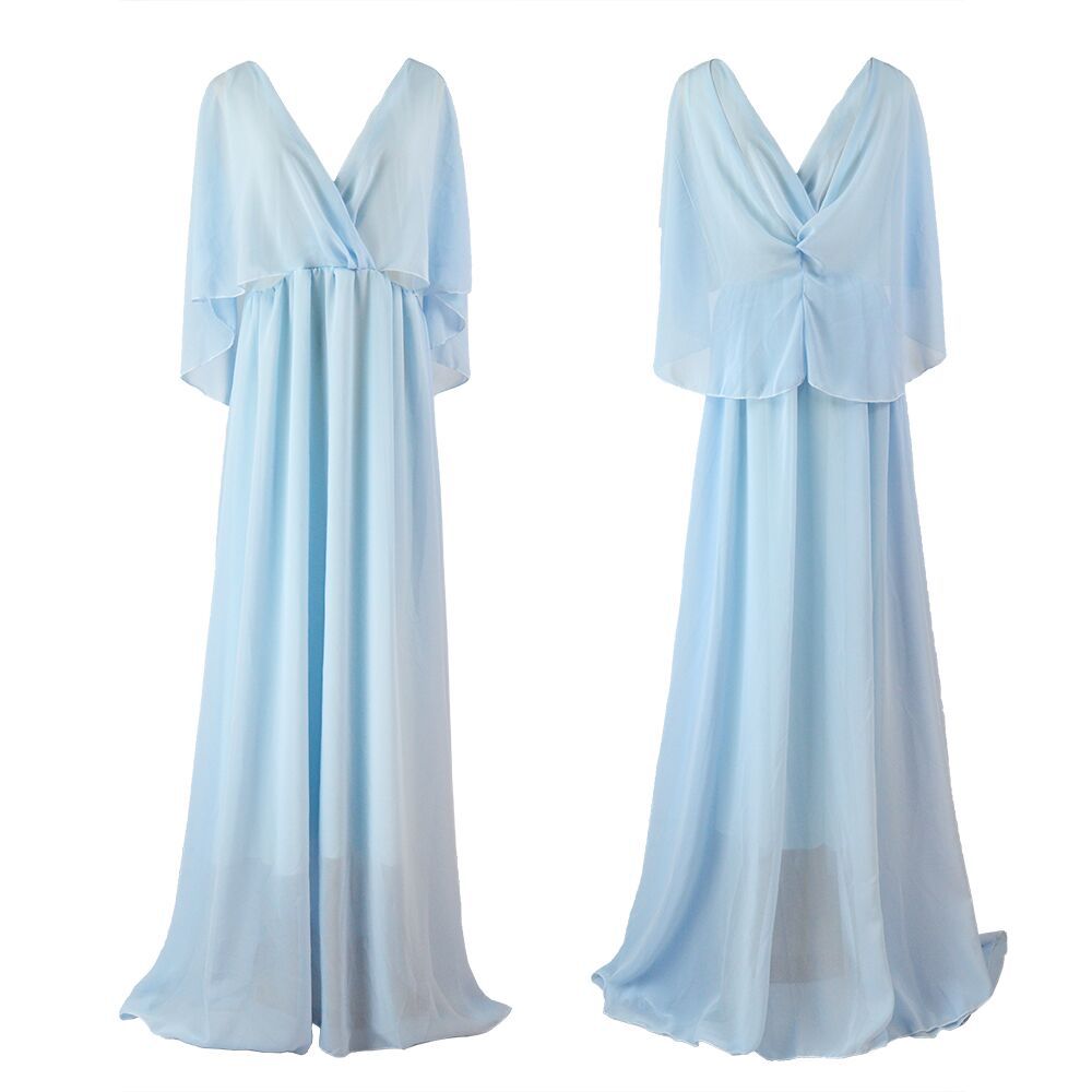 Chiffon Maxi Dress Deep V Neck Open Back Elegant Design Perfect for Parties and Special Occasions Wholesale