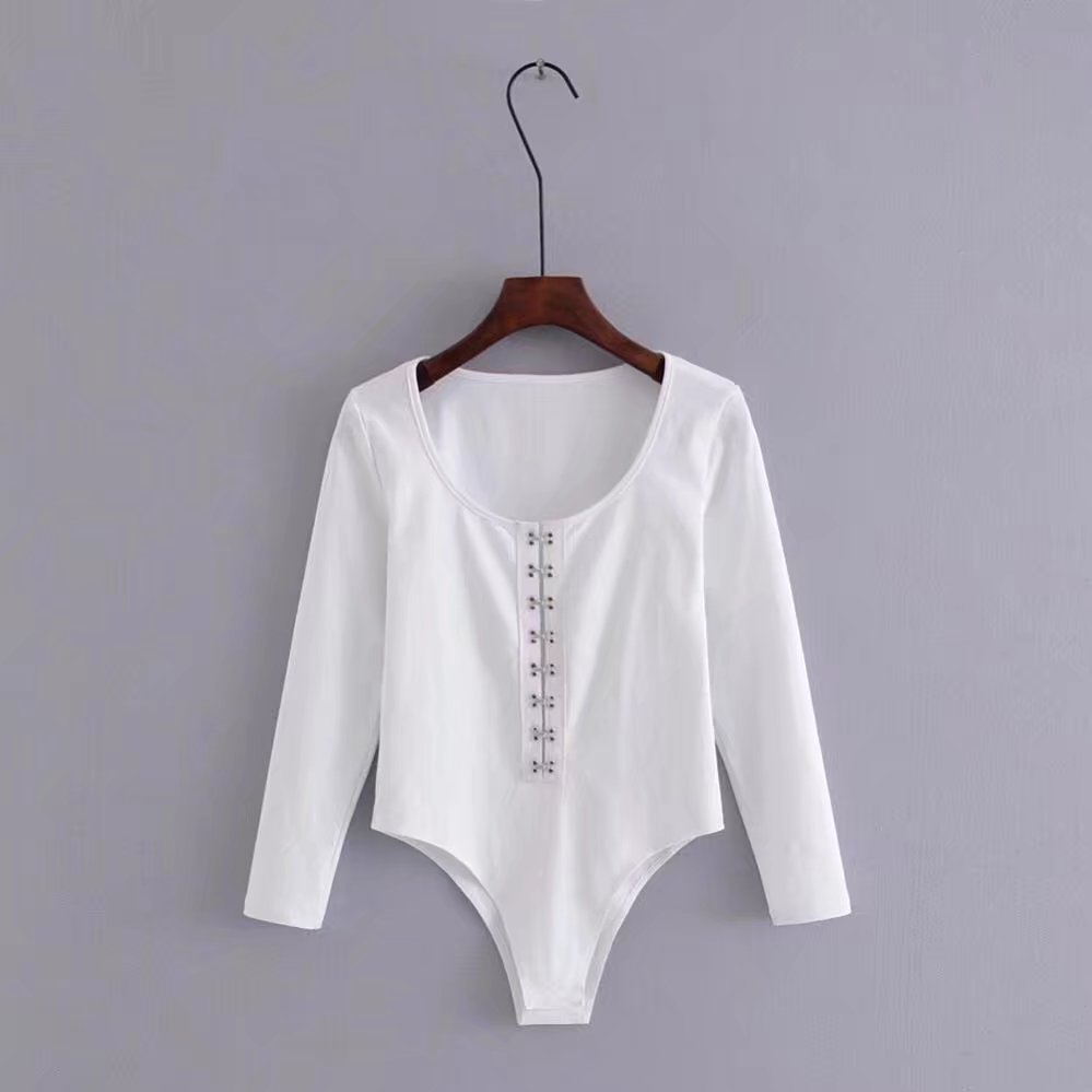 Womens Long Sleeve Bodysuit Sexy Deep V Neck Slim Fit Versatile Style Perfect for Spring Layering Wholesale