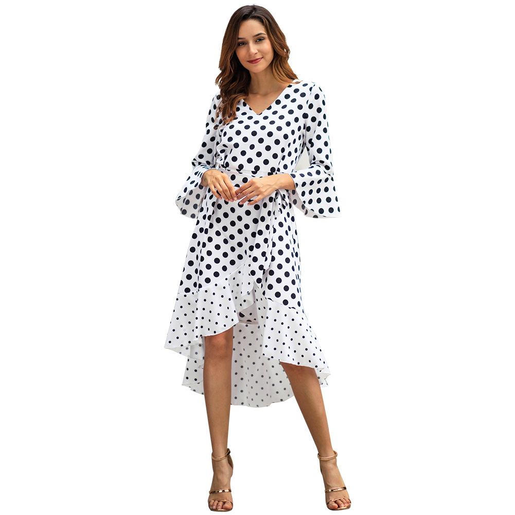 Polka Dot Long Sleeve Plus Size Dress Original Design Spring Collection Comfortable Fabric Perfect for Casual