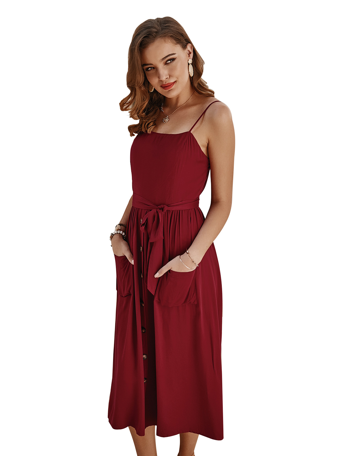 Solid Color Sleeveless Dress Original Design Elegant Style Spring Summer Collection Wholesale Available
