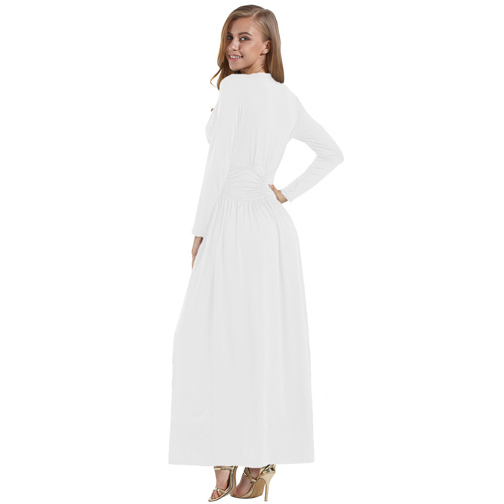 Deep V Neck Long Sleeve Evening Dress Slim Fit Elegant Design Winter Fashion Ready to Ship Low MOQ