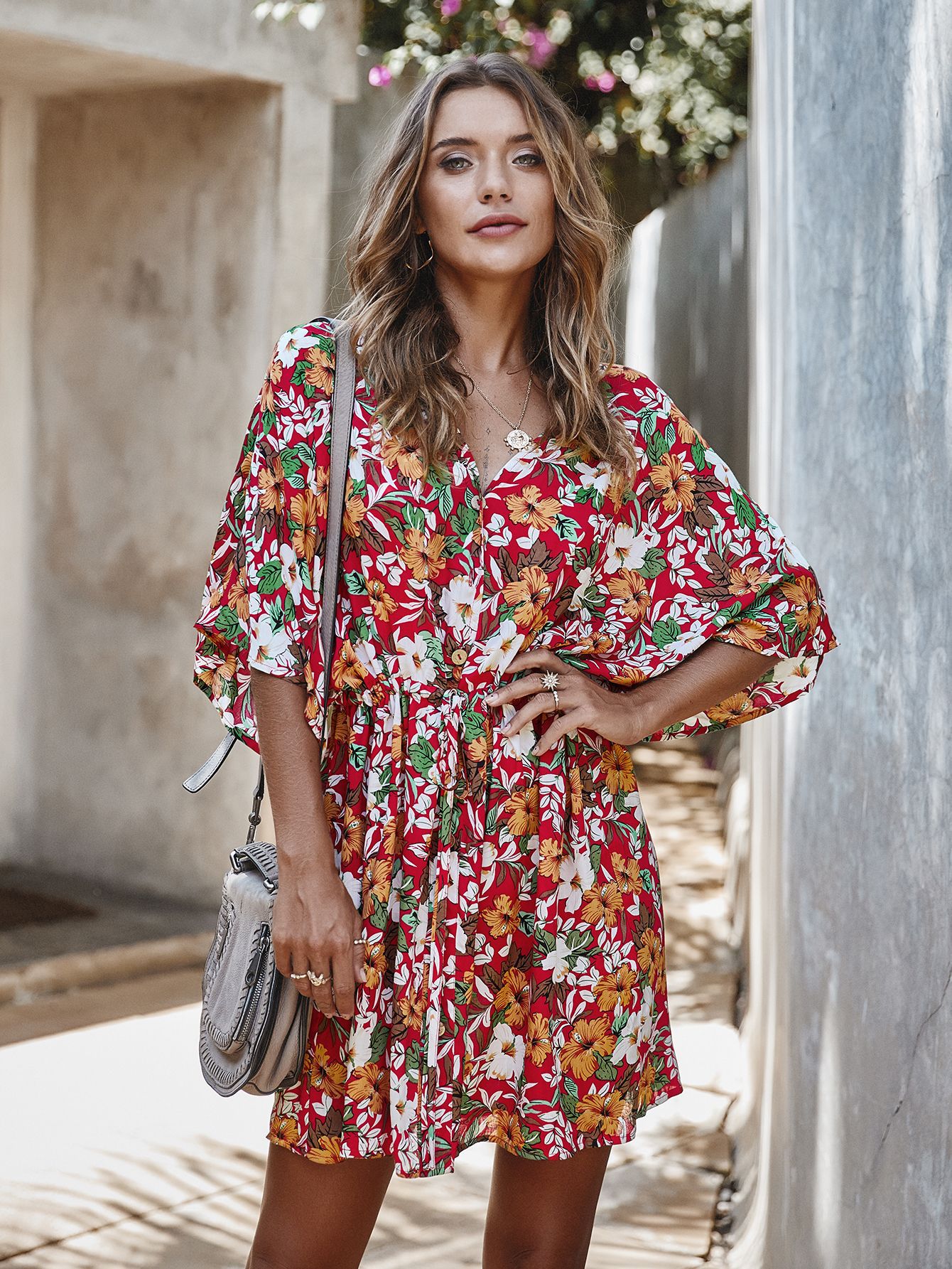 Fashionable Floral Print Womens Dress Spring Collection Casual Wear for Everyday Use Wholesale Available