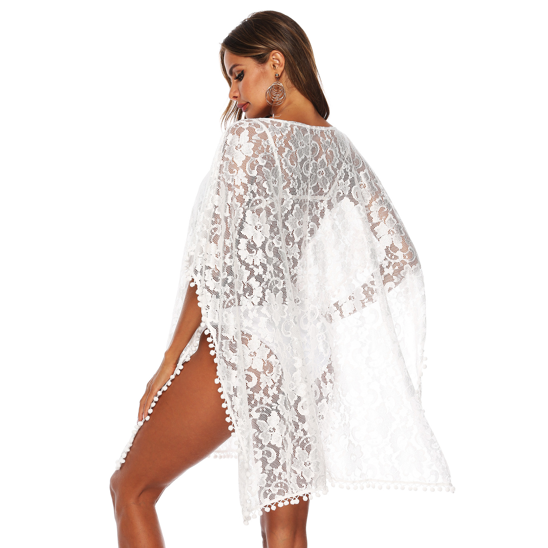 Women's Beach Loose Fit Lace V-Neck Dress