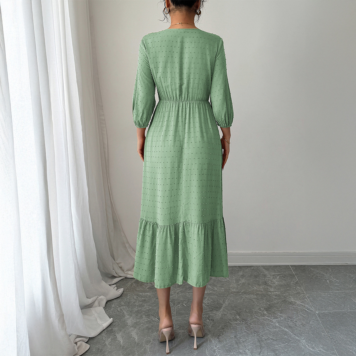 European and American Casual Vacation Fashion Versatile Long Dress Women's Clothing Autumn and Winter