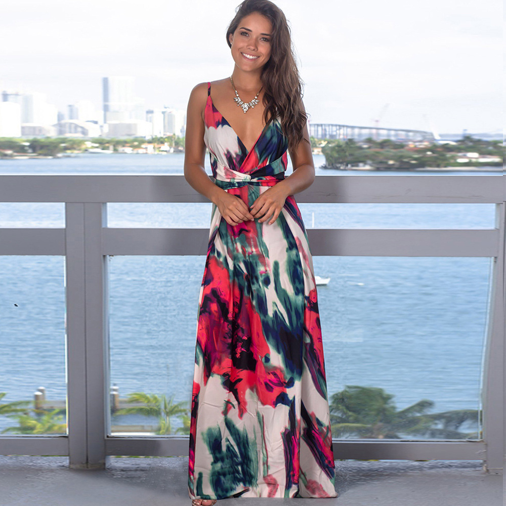 Summer Womens Beach Dress Sleeveless Backless Casual Style Lightweight Fabric Perfect for Vacation Wholesale