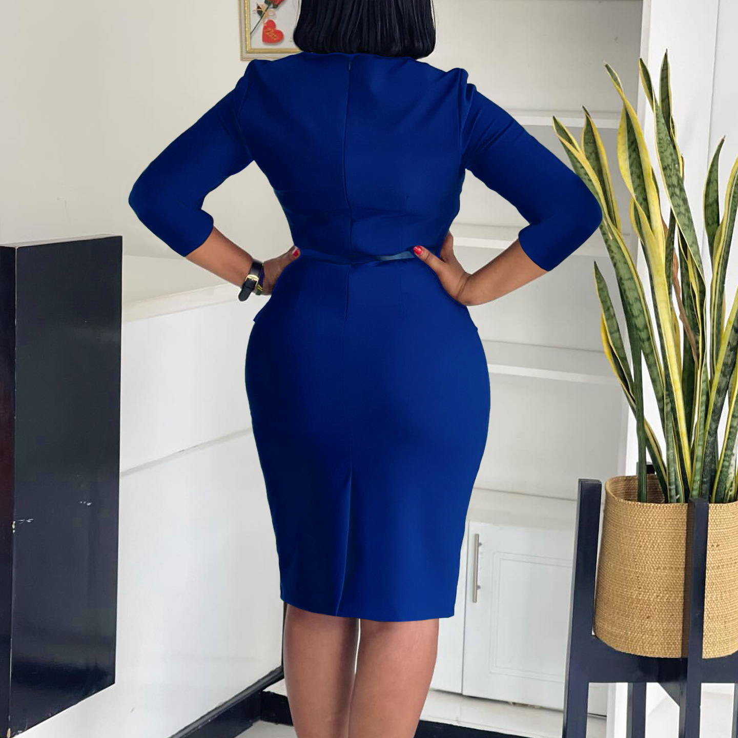 Fashionable Women's OL Bodycon Dress, Elegant and Chic African Style, Perfect for Trade Shows and Business Events