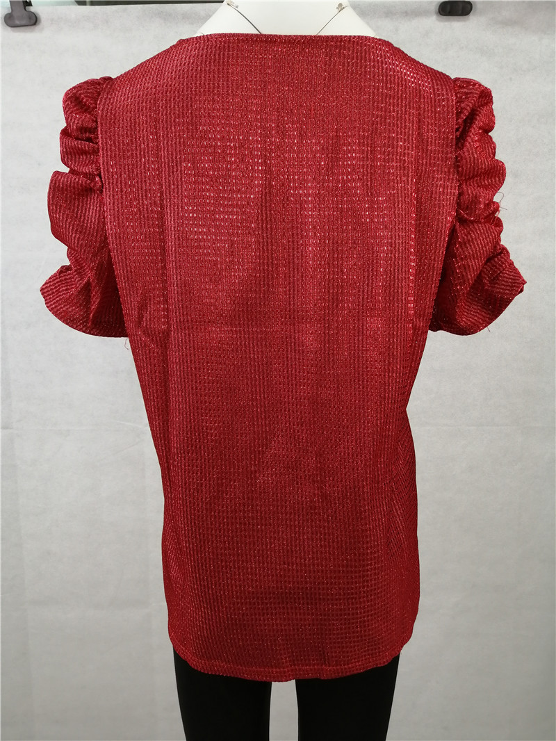 Sequin T Shirt Round Neck Short Sleeve Summer Style Casual Wear for Women Wholesale Available