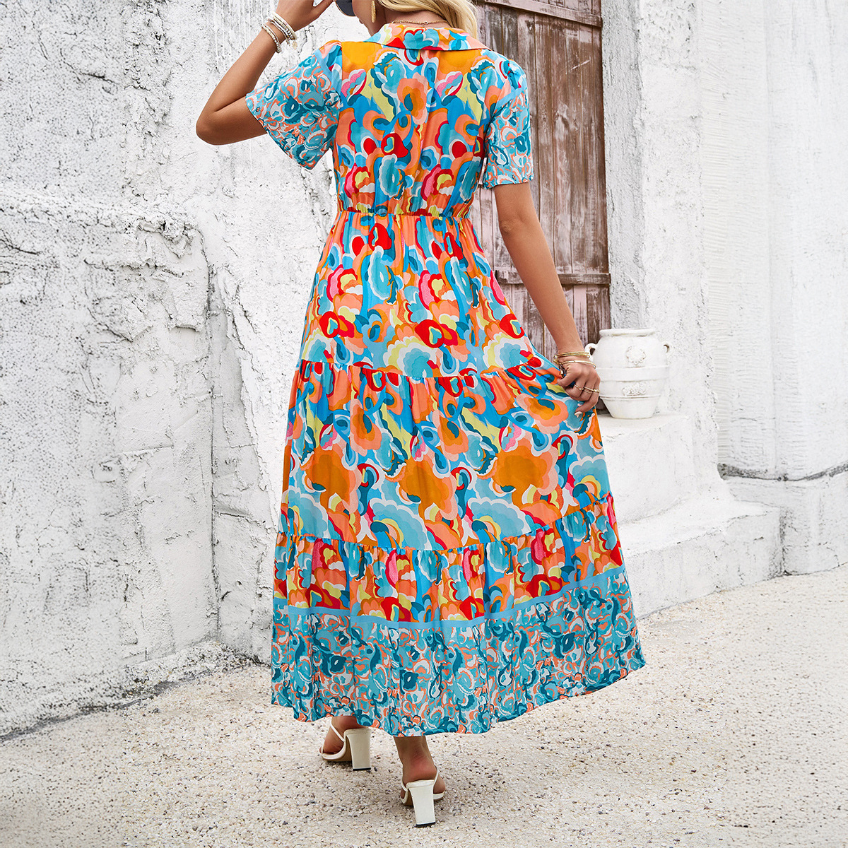 European and American Market Women's Floral Print Dress — Casual, Vacation, Comfortable, Stylish — Spring Summer Collection, W