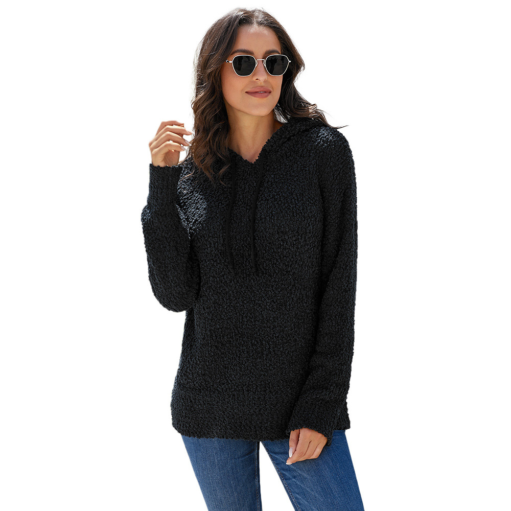 Womens Pullover Sweater Solid Color Knitted Long Sleeve Loose Fit Mid Length Casual Wear Fall Winter OEM