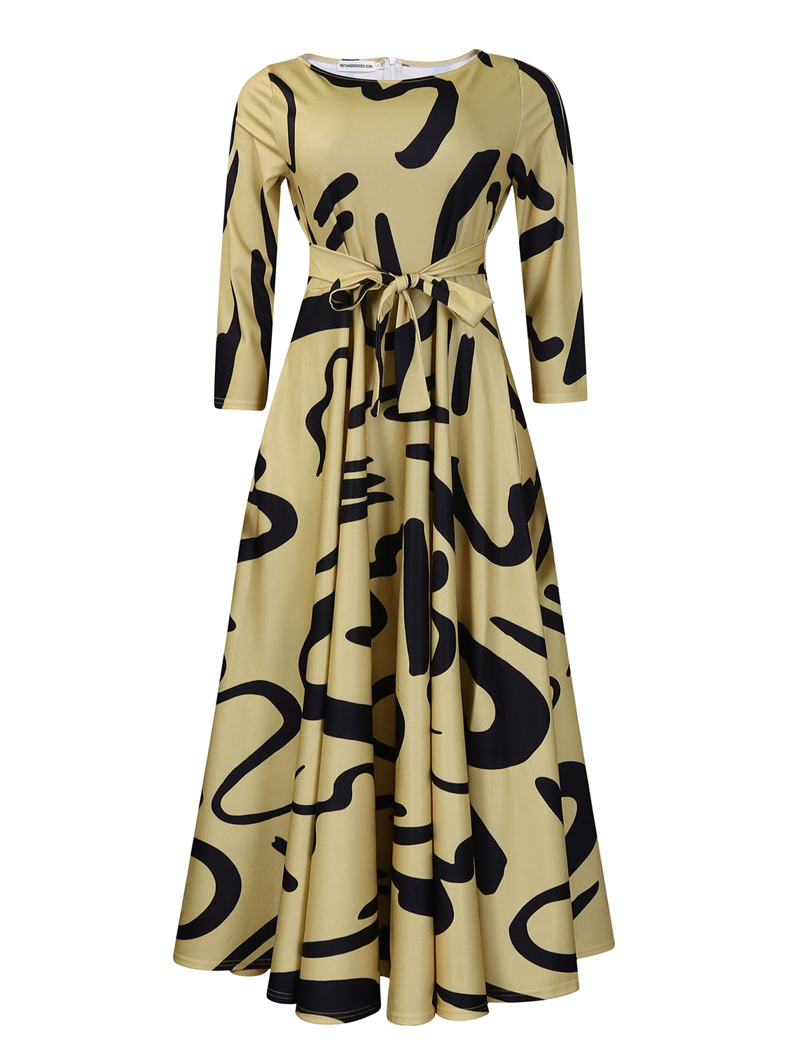 Cross Border Women's Fashion — Stylish, Elegant, Printed, Plus Size, Midi Dress — Spring Collection — Wholesale Supply