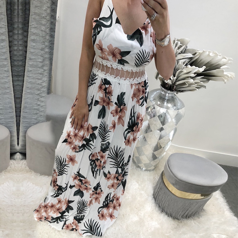 Womens Lace Floral Print Slip Dress Elegant Summer Style Perfect for Parties and Casual Outings Wholesale Available