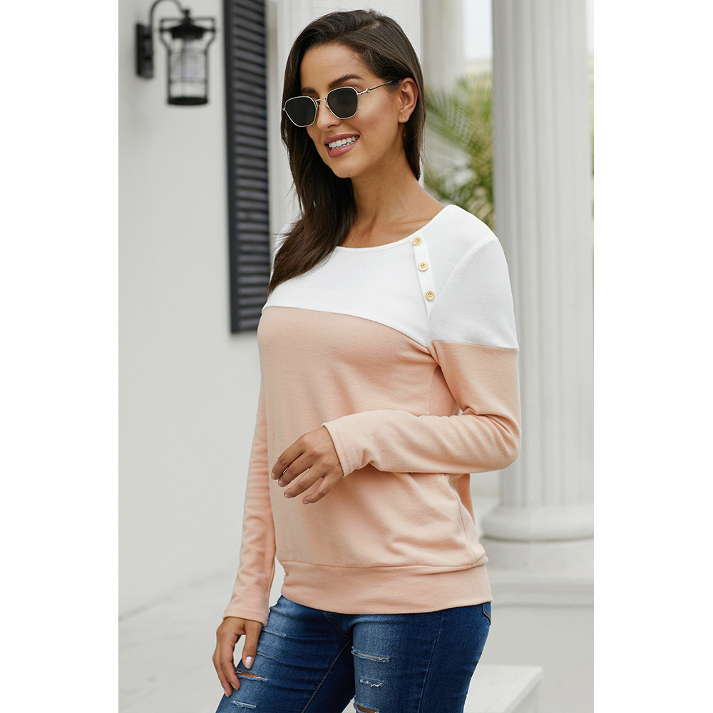 Plus Size Womens Color Block Pullover Sweatshirt Casual Style Round Neck Comfortable Fabric Perfect for Everyday
