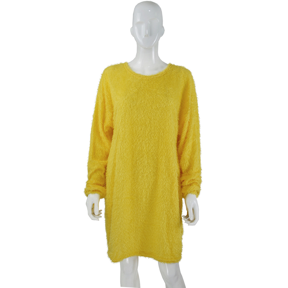Women's Loose Fit Long-Sleeve Midi Dress