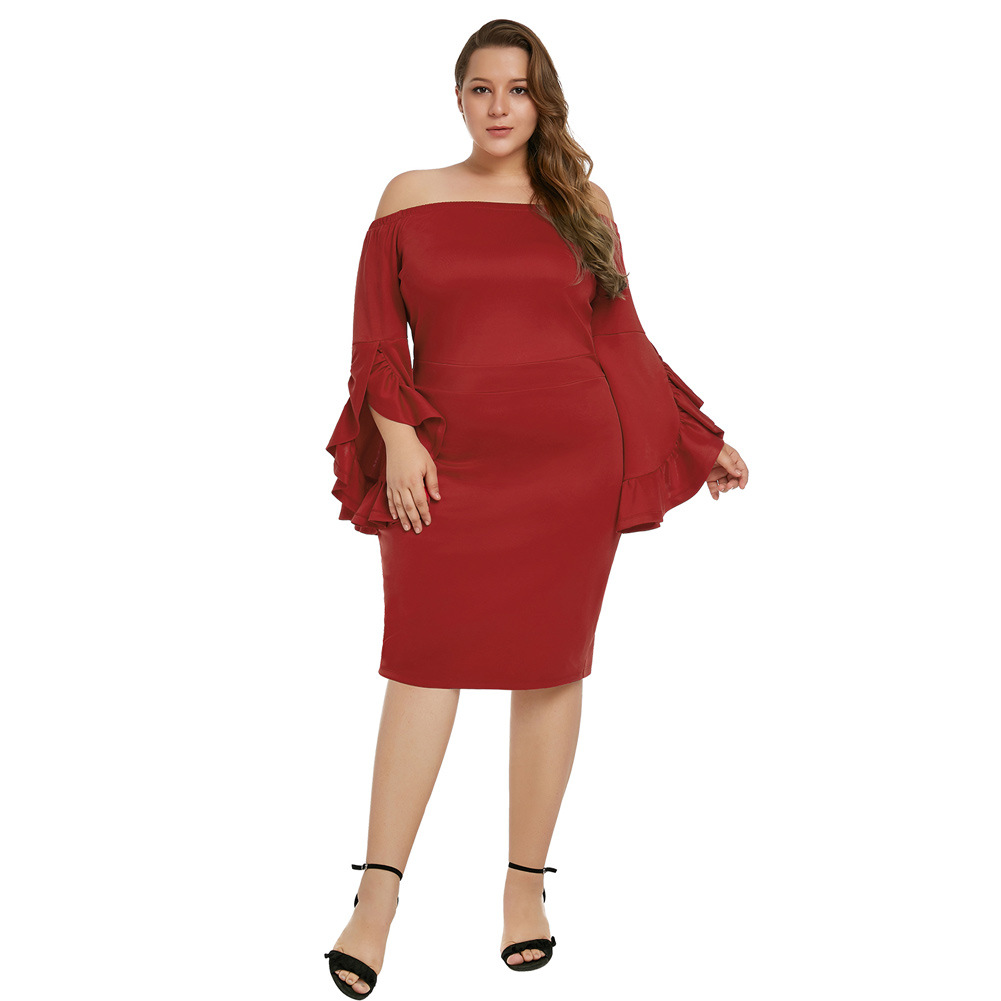 Plus Size Womens Dress Spring Collection Sexy Off Shoulder Bodycon Fit Elegant Style Wholesale Available