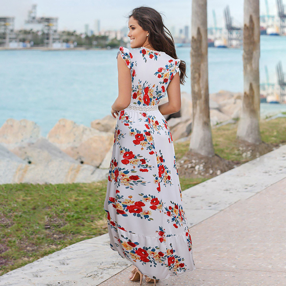 Floral Lace A Line Dress Elegant Design Summer Style Comfortable Fabric Perfect for Parties and Casual Outings