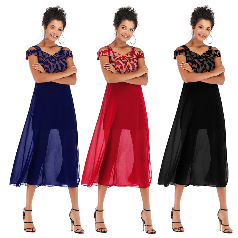 Off Shoulder Tulle Dress Elegant Design Spring Collection Womens Fashion Wholesale Available