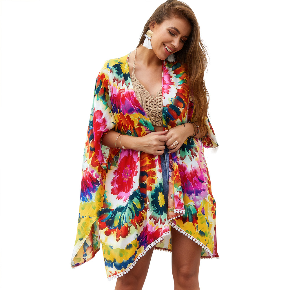 Bohemian Style Kimono Cardigan Original Design Lightweight Summer Beach Cover Up Perfect for Casual Wear Wholesale