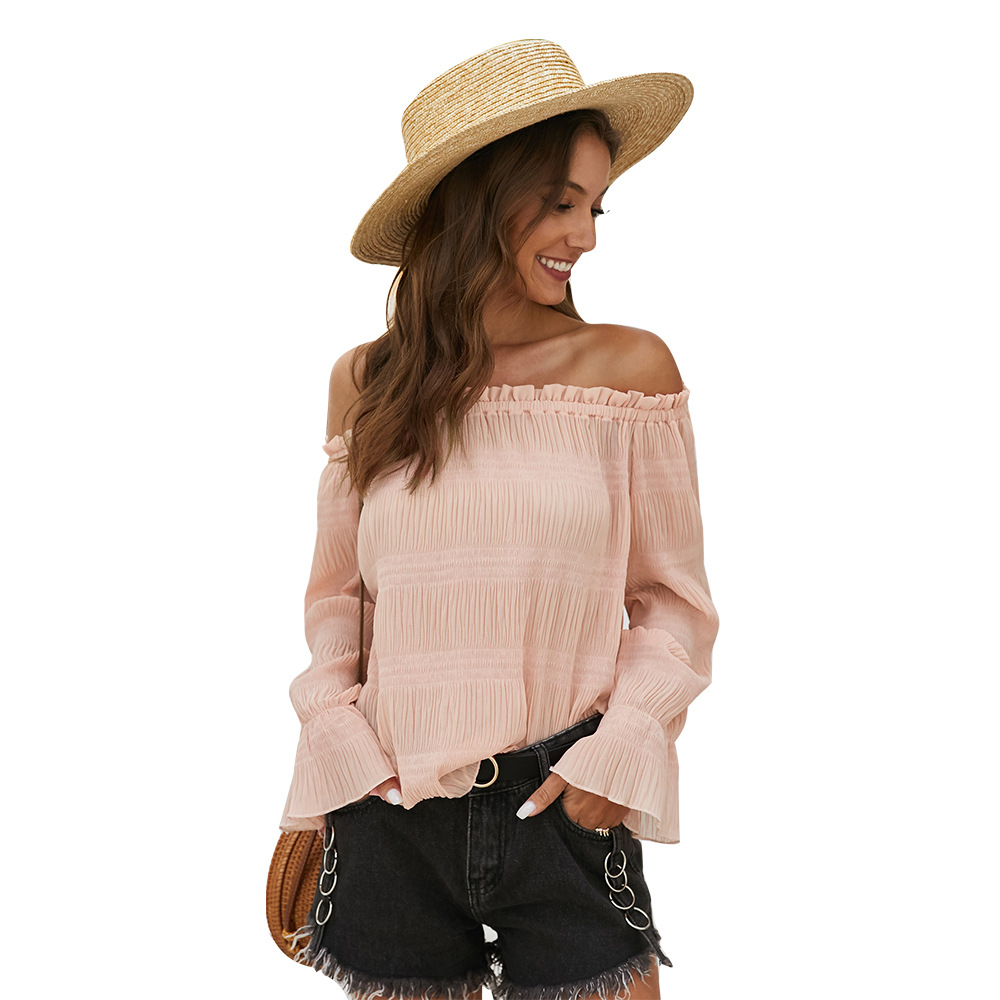 Off Shoulder Long Sleeve Top Original Design Spring Summer Collection Womens Fashion Wholesale Available