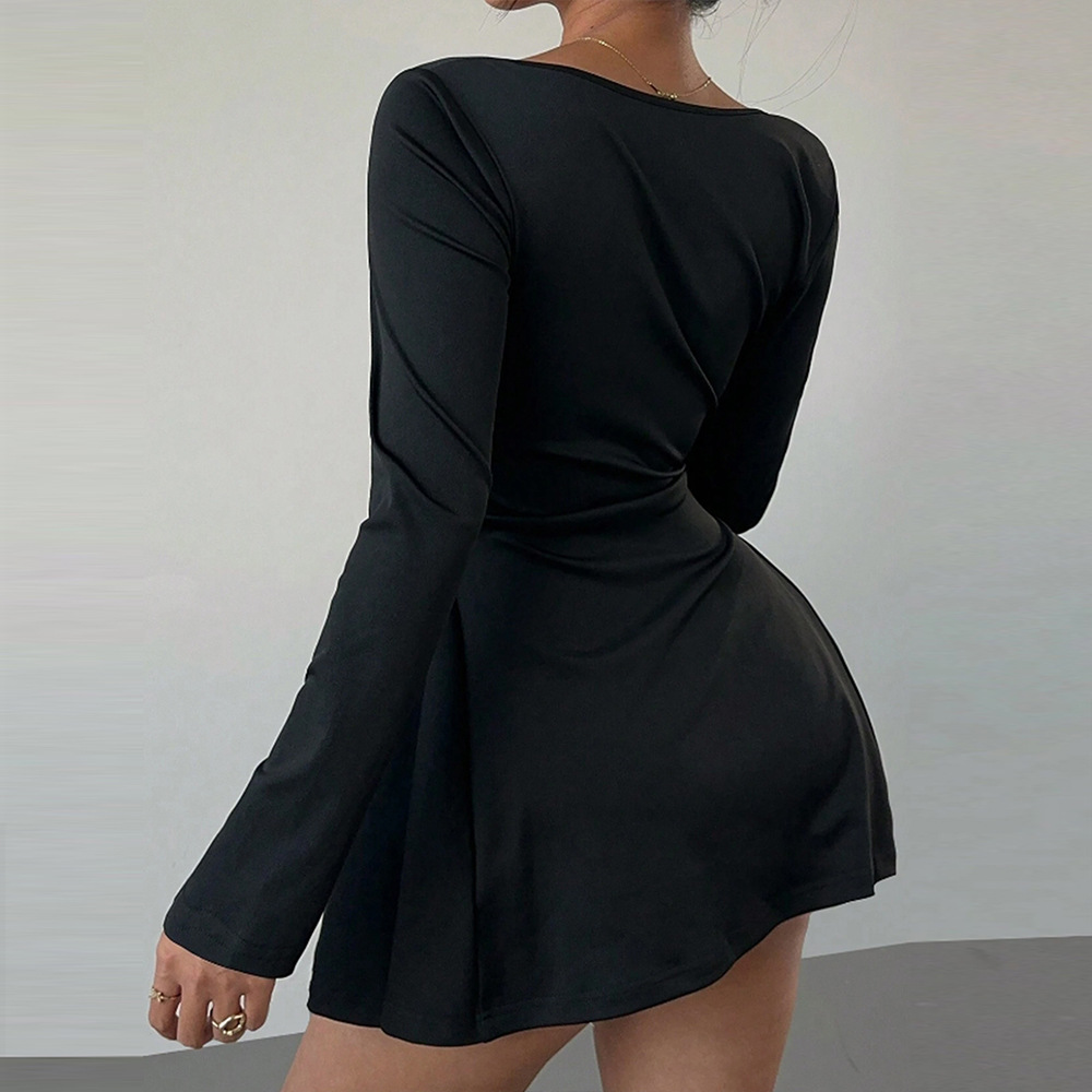 Women's Elegant Square-Neck Mini Dress