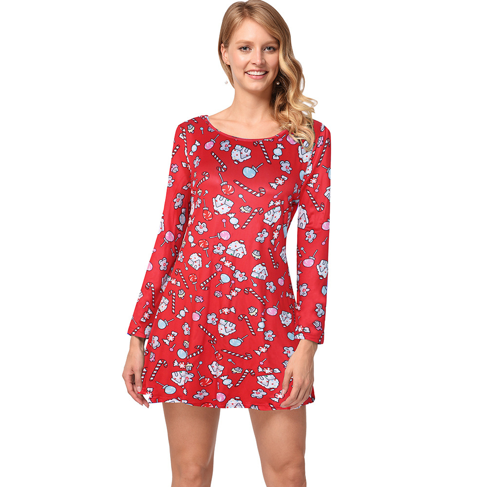 Womens Floral Christmas Dress Autumn Collection Elegant Style Perfect for Holiday Parties Wholesale Available