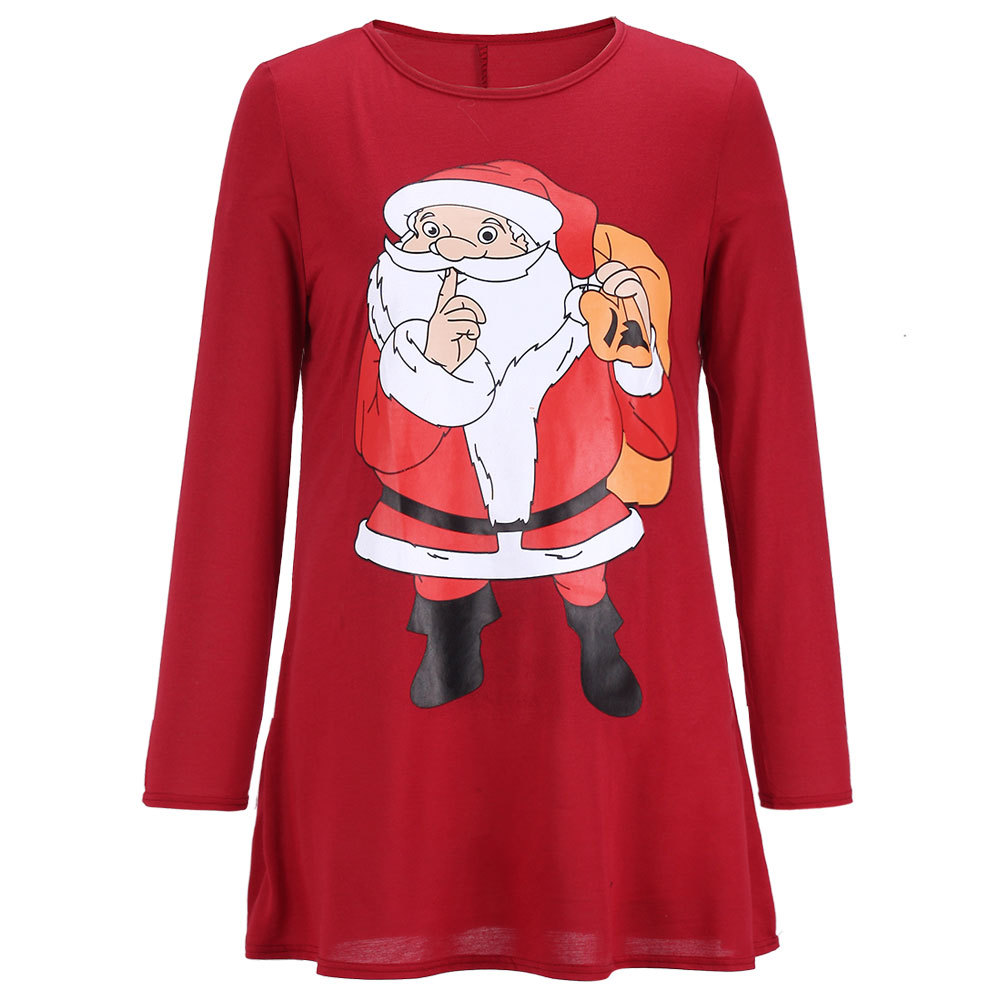 Custom Womens Long Sleeve Dress Christmas Print Family Matching Fall Collection Wholesale Available