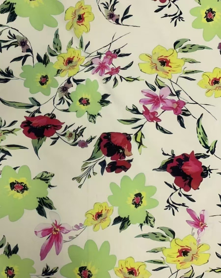 Floral Long Dress European and American Style French Commuter Vintage A Line Round Neck Floral Dress