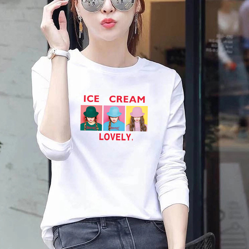 Womens Loose Fit Round Neck Long Sleeve T Shirt 95 Cotton Floral Print Plus Size Casual Spring Wear Wholesale
