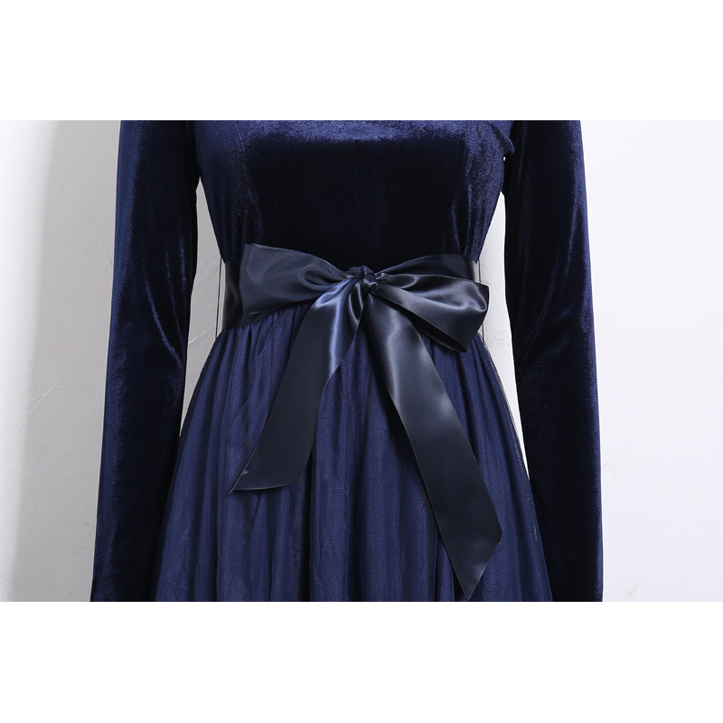 Mesh Maxi Dress Long Sleeve Round Neck Flowy Design Autumn Winter Fashion Ready to Ship Wholesale Available