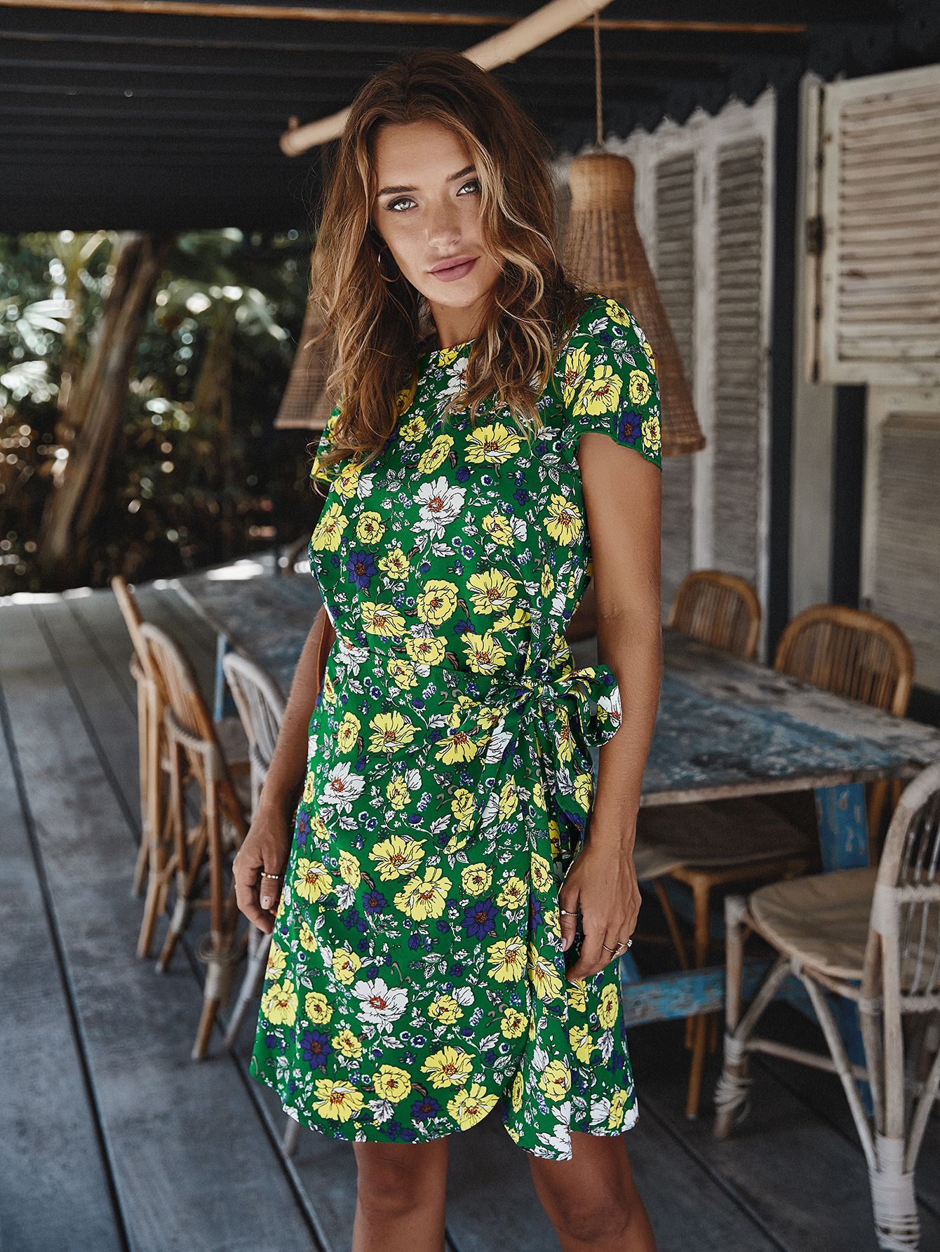 Bohemian Printed Dress Short Sleeve Fashionable Designer Style Perfect for Summer Occasions Wholesale Available