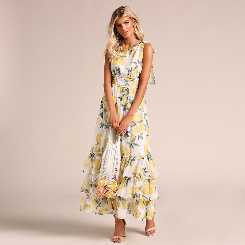 Womens Sleeveless Floral Dress Trendy Design Comfortable Fabric Elegant Fit Perfect for Summer Events Wholesale