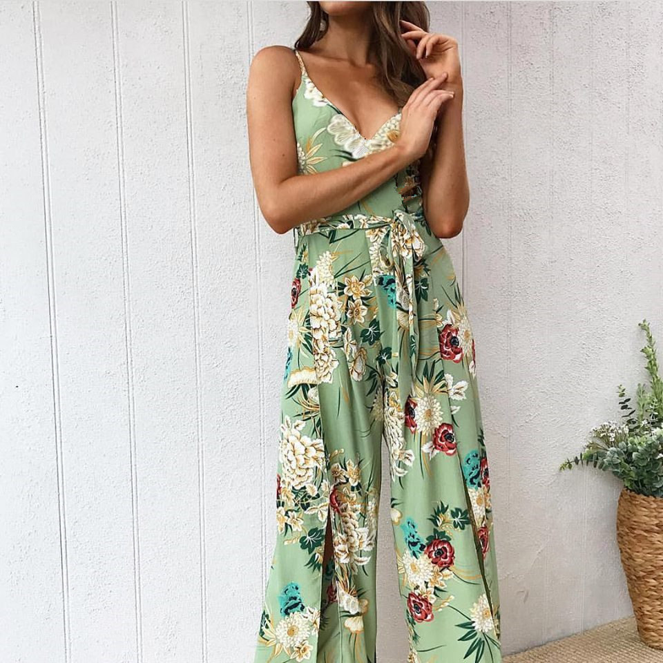Womens Jumpsuit Sexy Elegant Design Round Neck Spring Fashion Casual Wear for Parties or Outings Wholesale