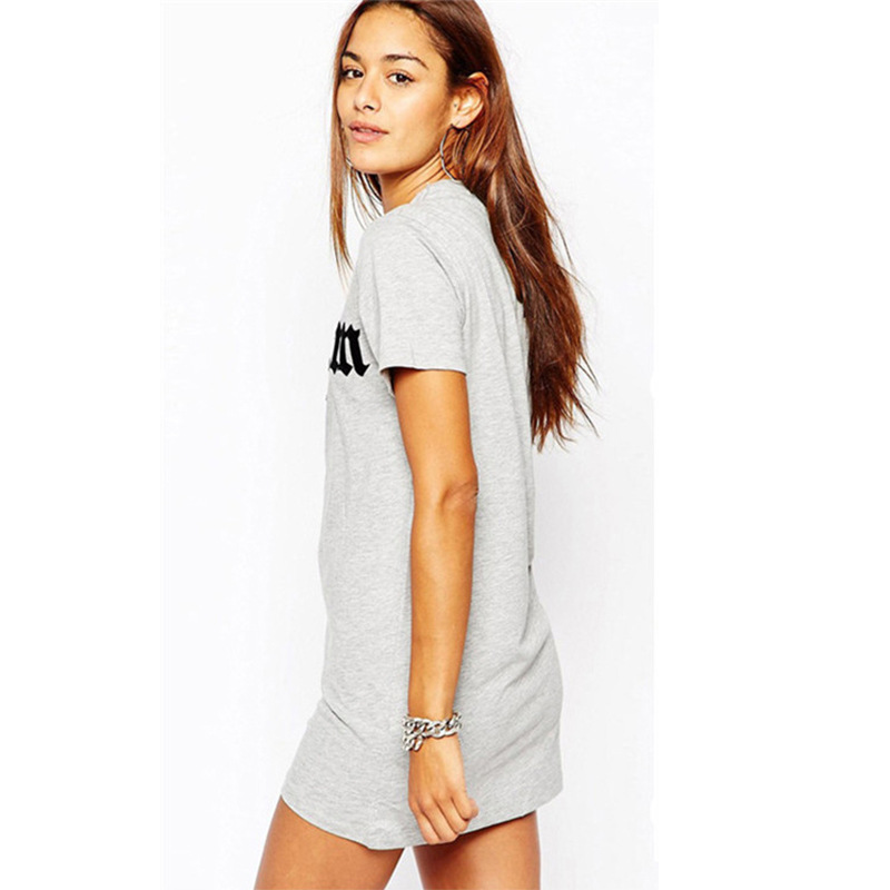 Womens Short Sleeve T Shirt Round Neck Letter Print Casual Style Spring Collection Ready to Ship