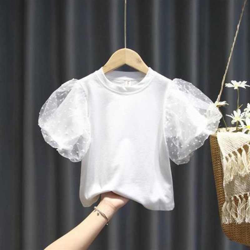 Girls Short Sleeve T Shirt Puff Sleeve Design Soft Fabric Summer Style Perfect for Casual Wear Wholesale Available